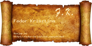 Fedor Krisztina névjegykártya